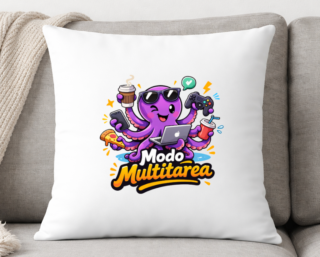cojin divertido pulpo modo multitarea diseño original oficina hogar