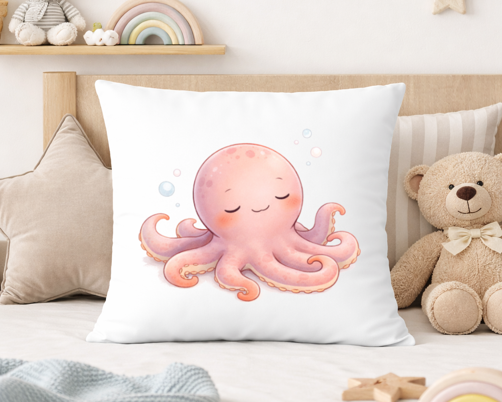 cojin pulpo infantil kawaii suave decoracion habitacion bebe