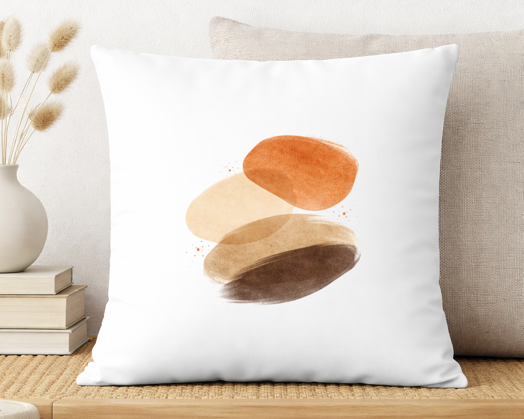 cojin decorativo boho formas organicas tonos tierra estilo minimalista