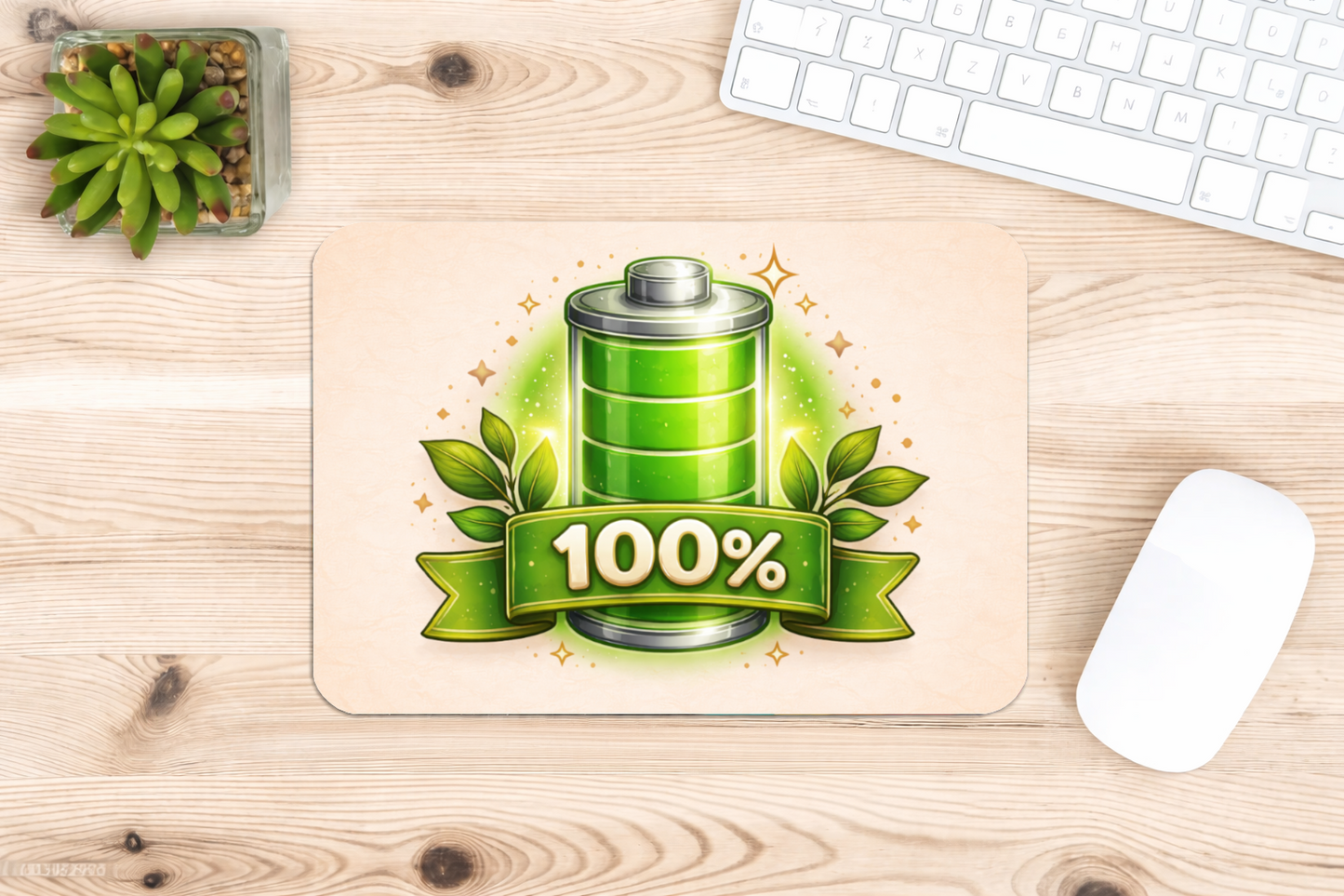 alfombrilla raton bateria 100 energia positiva escritorio