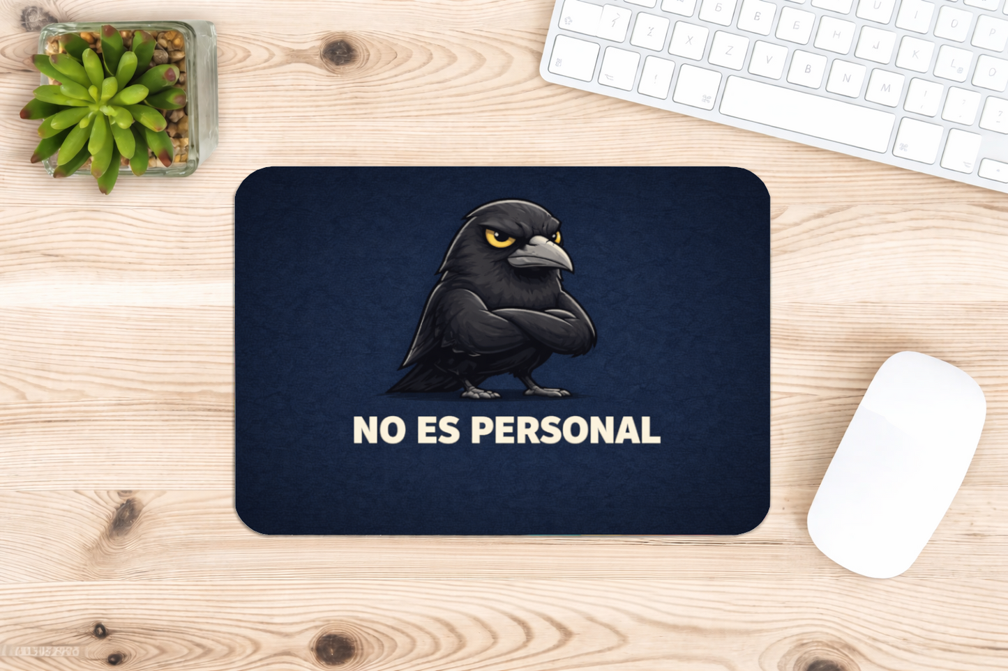 alfombrilla raton cuervo no es personal diseño oscuro divertido