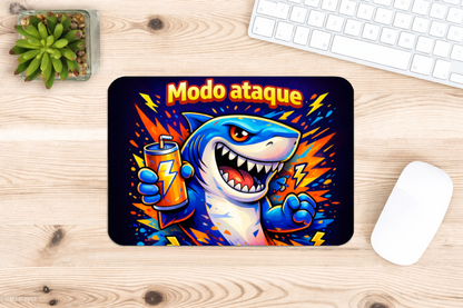alfombrilla de raton tiburon modo ataque diseño divertido gaming escritorio
