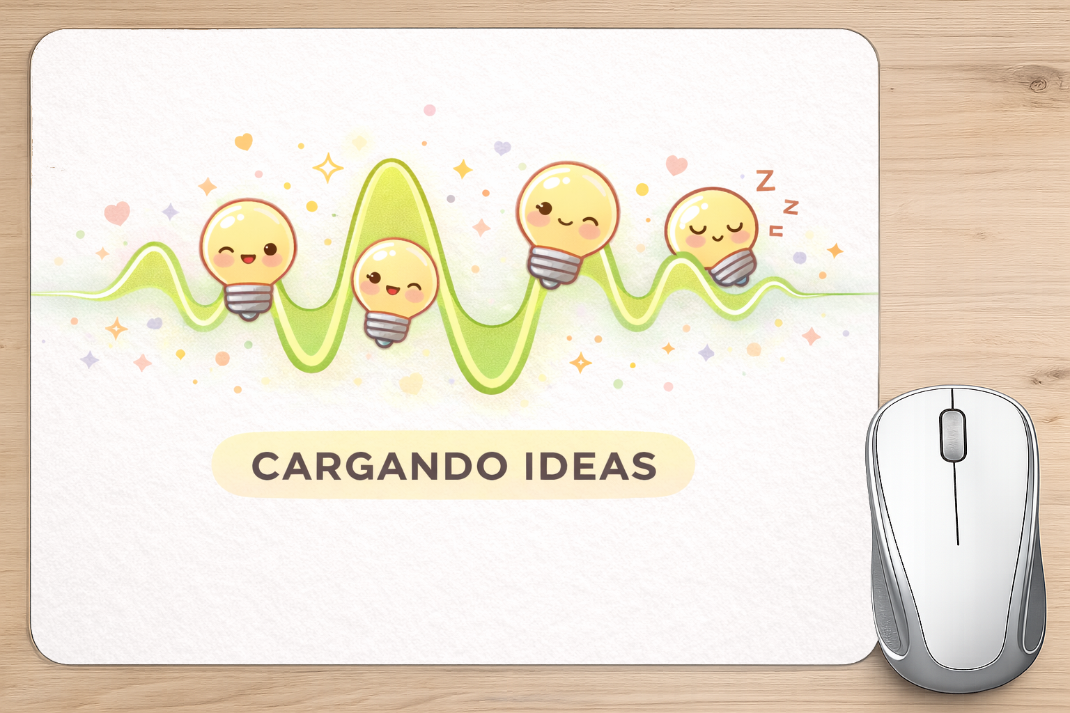 alfombrilla raton cargando ideas diseño creativo escritorio