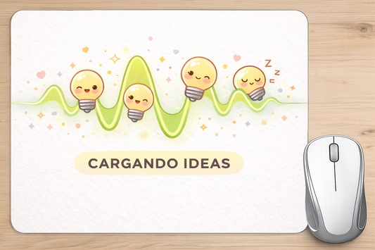 alfombrilla raton cargando ideas diseño creativo escritorio