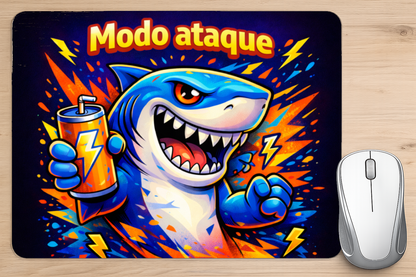 alfombrilla de raton tiburon modo ataque diseño divertido gaming escritorio