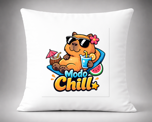 cojin capibara modo chill verano diseño divertido relajado decoracion hogar