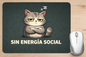 alfombrilla raton gato sin energia social divertida escritorio