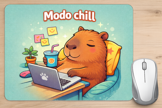 alfombrilla de raton capibara modo chill diseño divertido relajado escritorio
