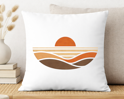 cojin decorativo atardecer abstracto tonos tierra estilo boho minimalista natural