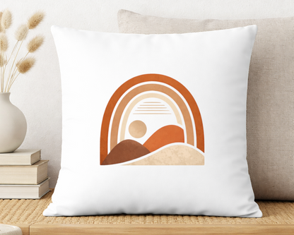 cojin decorativo paisaje abstracto tonos tierra estilo boho minimalista natural