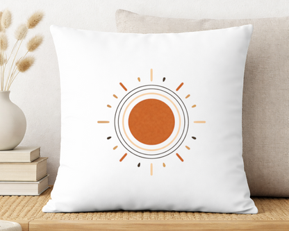 cojin decorativo sol estilo boho minimalista tonos tierra diseño dia