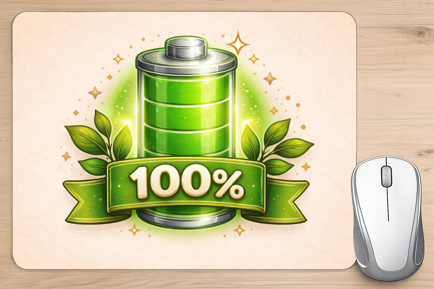 alfombrilla raton bateria 100 energia positiva escritorio