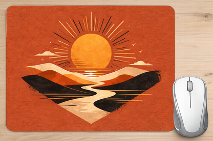 alfombrilla raton paisaje atardecer retro boho escritorio