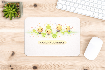 alfombrilla raton cargando ideas diseño creativo escritorio