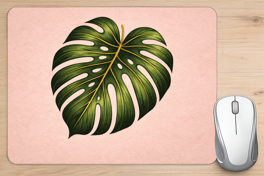 alfombrilla raton hoja monstera botanica escritorio elegante