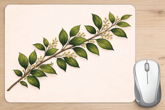 alfombrilla raton hojas botanica minimalista escritorio elegante