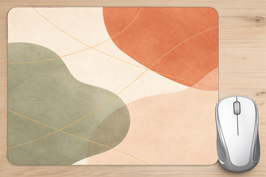 alfombrilla raton diseño abstracto tonos tierra minimalista escritorio moderno elegante