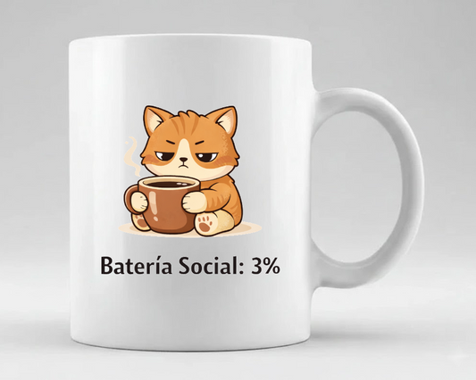 taza gato bateria social 3 divertida