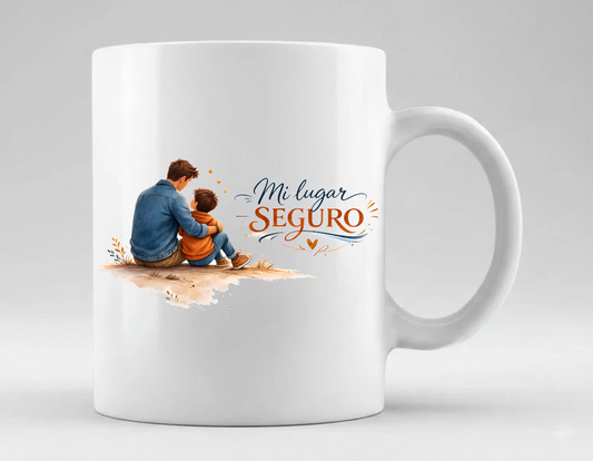 taza mi lugar seguro padre hijo regalo emotivo