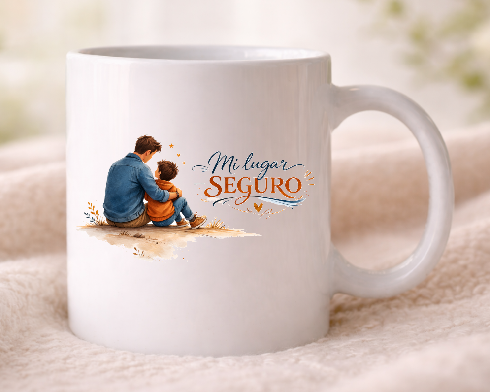 taza mi lugar seguro padre hijo regalo emotivo
