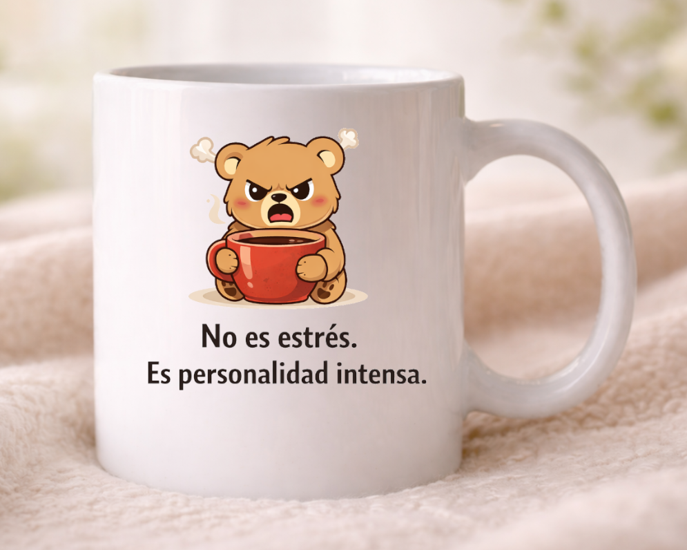 taza personalidad intensa divertida oso