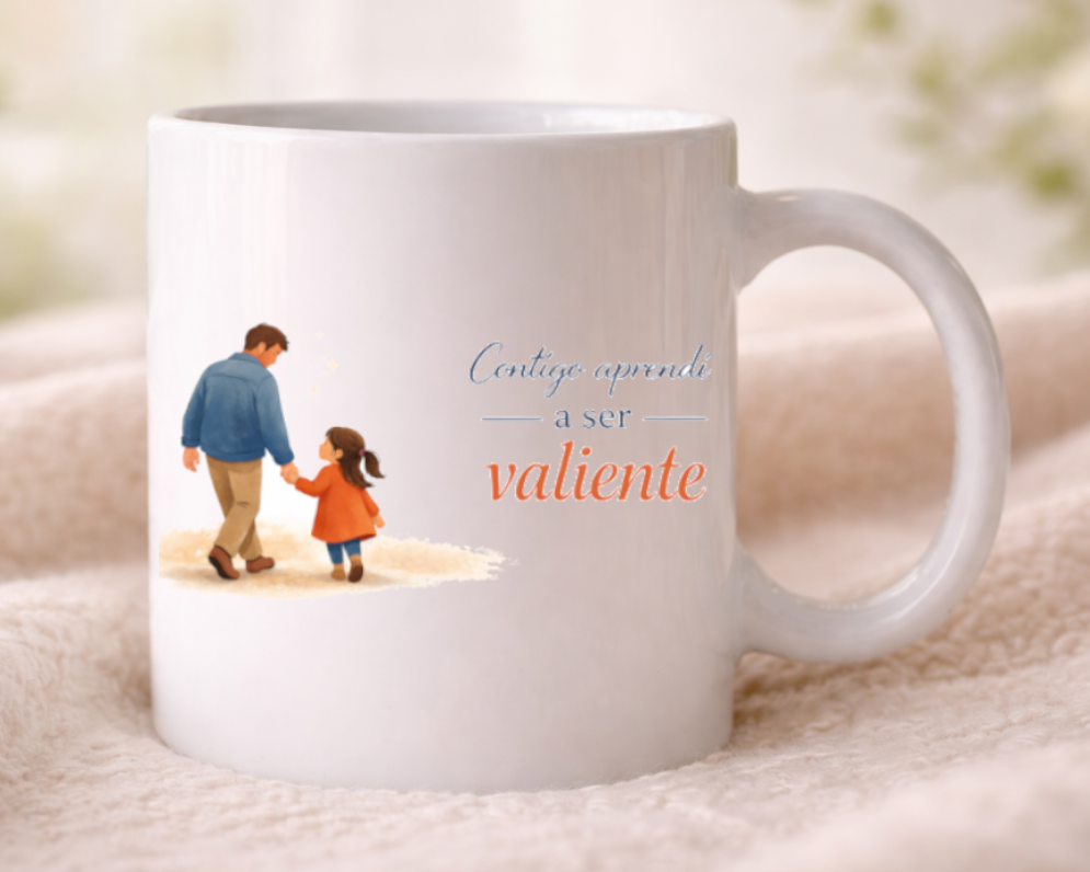 taza contigo aprendi a ser valiente papa hija